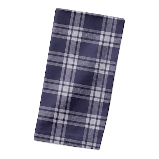 Navy Plaid 10" x 10" Poly Twill Napkin